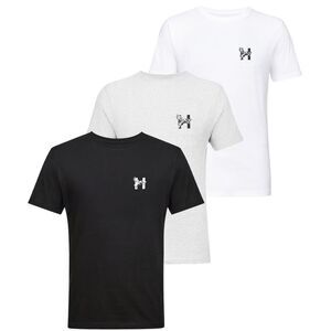 Henleys Mens Triphen T-Shirt (Pack of 3) / White/Black/Gray